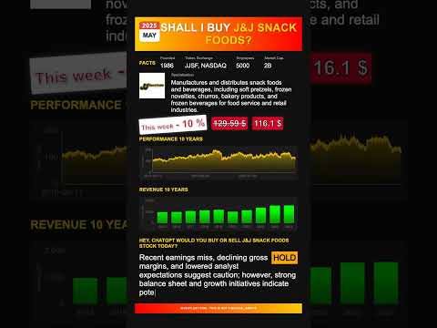 J&amp;J Snack Foods stock analysis - would ChatGPT buy or sell today? [May 2025]